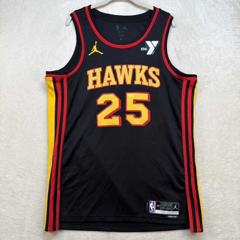 Atlanta‎ Hawks Dejounte Murray #25 Nike Jordan Swingman Jersey Men 48 Black